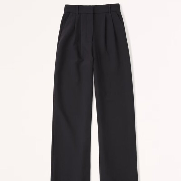 A&F Sloane Tailored Wide Leg Pant (Black/Navy, Size 27/4 Short) - Picture 6 of 12